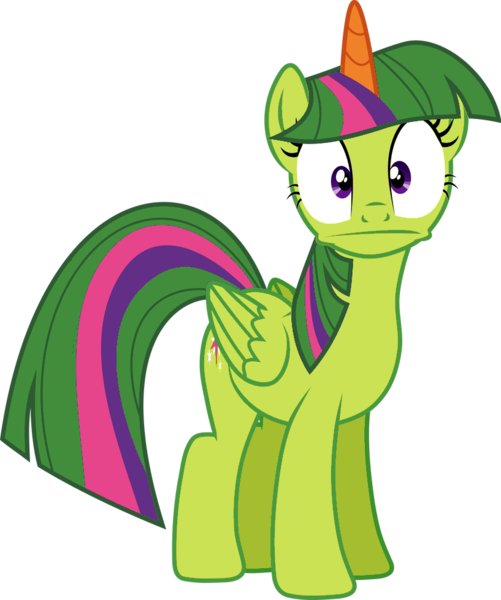 Size: 817x978 | Tagged: safe, artist:valadrem, derpibooru import, edit, vector edit, thorax, twilight sparkle, twilight sparkle (alicorn), alicorn, changedling, changeling, pony, colored horn, female, horn, king thorax, looking at you, mare, palette swap, recolor, simple background, transparent background, vector