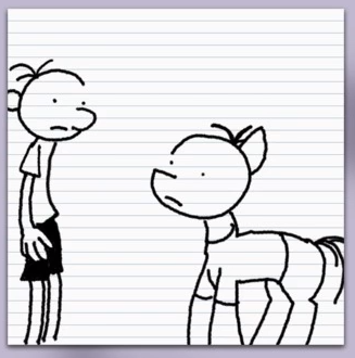 Size: 327x330 | Tagged: safe, derpibooru import, screencap, human, pony, diary of a wimpy kid, human and pony, parody, style emulation, there was some attempt