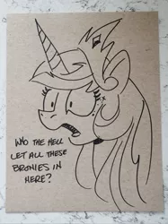 Size: 2789x3719 | Tagged: safe, artist:andypriceart, derpibooru import, princess celestia, alicorn, pony, andy you magnificent bastard, babscon, babscon 2019, brony, convention, female, mare, marker drawing, solo, traditional art