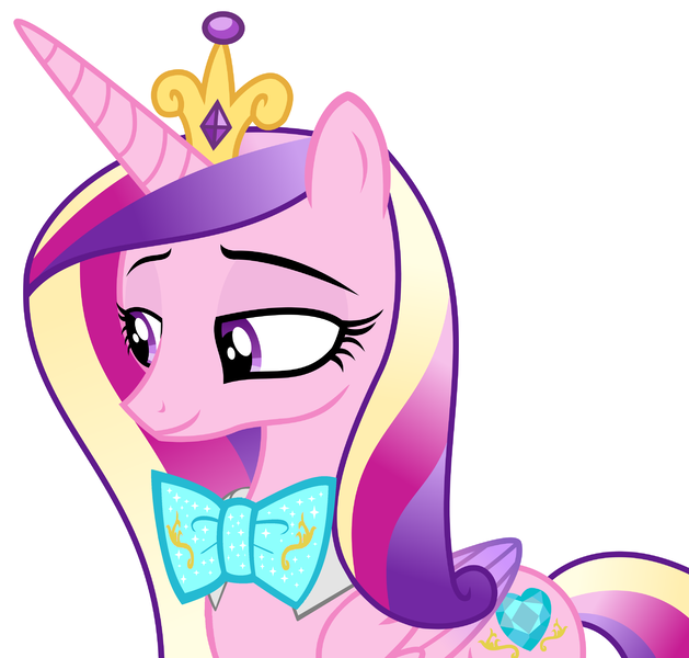 Size: 3760x3584 | Tagged: safe, artist:disneymarvel96, derpibooru import, edit, vector edit, princess cadance, alicorn, pony, bowtie, bowties are cool, content, female, happy, lidded eyes, mare, solo, vector