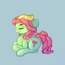 Size: 800x800 | Tagged: safe, artist:mdragonflame, derpibooru import, tree hugger, earth pony, pony, cute, eyes closed, female, huggerbetes, mare, profile, prone, solo