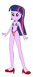 Size: 741x1699 | Tagged: suggestive, artist:invisibleink, deleted from derpibooru, derpibooru import, edit, editor:marcuvan0, twilight sparkle, equestria girls, bikini, breasts, candy suxxx, clothes, female, grand theft auto, grand theft auto vice city, gta vice city, high heels, panties, shoes, simple background, solo, stripper, swimsuit, thong, thong swimsuit, transparent background, underwear, vice city
