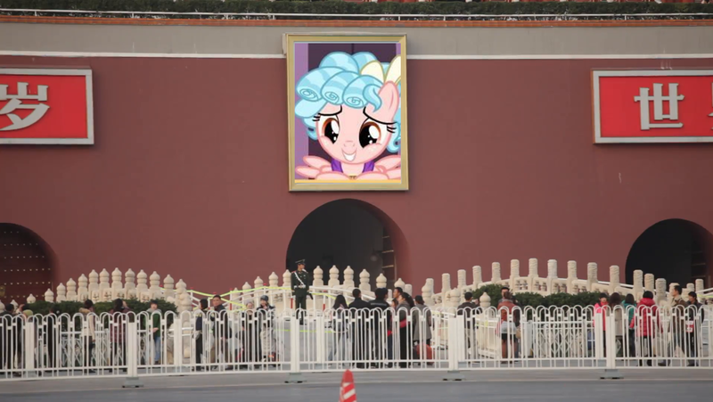 Size: 1916x1080 | Tagged: safe, derpibooru import, edit, cozy glow, pony, beijing, china, irl, mao zedong, photo, red china, this will end in tears, tiananmen square