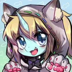 Size: 256x256 | Tagged: artist needed, safe, derpibooru import, oc, unofficial characters only, pony, unicorn, abstract background, blushing, cat ears, cat hoodie, cat paws, cute, female, icon, looking at you, mare, open mouth, smiling, solo