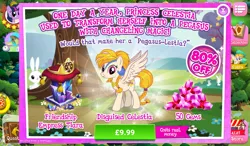 Size: 1024x600 | Tagged: safe, derpibooru import, idw, golden feather, princess celestia, pegasus, pony, spoiler:comic, spoiler:comic65, costs real money, disguised celestia, gameloft, idw showified