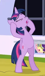 Size: 522x879 | Tagged: safe, derpibooru import, screencap, fluttershy, rarity, twilight sparkle, twilight sparkle (alicorn), alicorn, pegasus, pony, unicorn, sparkle's seven, belly, bipedal, cropped, eyes closed, female, frustrated, goggles, mare, offscreen character, open mouth, solo focus, worried