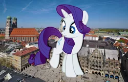 Size: 2500x1600 | Tagged: safe, artist:theotterpony, derpibooru import, rarity, pony, germany, giant pony, irl, macro, munich, photo, ponies in real life, solo