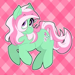 Size: 1668x1668 | Tagged: safe, artist:cenonplusfish, derpibooru import, minty, earth pony, pony, abstract background, cute, female, freckles, mare, mintabetes, solo