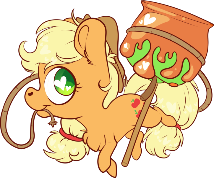 Size: 2085x1727 | Tagged: safe, artist:cutepencilcase, derpibooru import, applejack, pony, heart eyes, simple background, solo, transparent background, wingding eyes