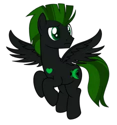 Size: 1817x1941 | Tagged: safe, derpibooru import, oc, oc:cyrax, unofficial characters only, cyborg, pegasus, pony, black, colored pupils, heart, male, mohawk, simple background, solo, spread wings, stallion, transparent background, wings
