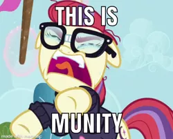 Size: 750x602 | Tagged: safe, derpibooru import, edit, edited screencap, screencap, moondancer, pony, amending fences, angry, caption, cropped, crying, image macro, mematic.net, meme, misspelling, solo, text, wall-e