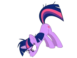 Size: 2010x1500 | Tagged: safe, artist:iamthegreatlyra, derpibooru import, twilight sparkle, pony, unicorn, lesson zero, female, insanity, looking at something, looking down, mare, messy mane, simple background, solo, talking to herself, transparent background, twilight snapple, unicorn twilight, vector