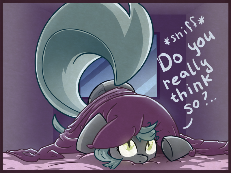 Size: 1280x960 | Tagged: safe, artist:az-pekt, derpibooru import, oc, oc:grey mouse, unofficial characters only, bat pony, pony, ask grey mouse, ass up, bed, female, looking at you, mare, solo, talking to viewer