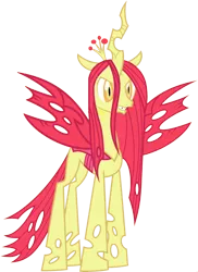 Size: 1823x2500 | Tagged: apple bloom, changeling, changeling queen, derpibooru import, edit, female, fusion, palette swap, ponyar fusion, queen chrysalis, recolor, safe, simple background, solo, transparent background, vector, vector edit