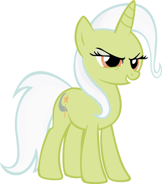 Size: 1920x2187 | Tagged: safe, derpibooru import, edit, vector edit, granny smith, trixie, pony, unicorn, ponyar fusion, female, fusion, mare, palette swap, recolor, simple background, smiling, smirk, solo, transparent background, vector
