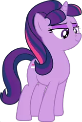 Size: 1920x2863 | Tagged: safe, derpibooru import, edit, vector edit, starlight glimmer, twilight sparkle, pony, unicorn, ponyar fusion, eyeshadow, female, fusion, lidded eyes, makeup, mare, palette swap, recolor, simple background, smiling, smirk, solo, transparent background, vector