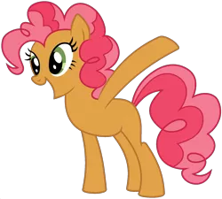 Size: 1920x1729 | Tagged: safe, derpibooru import, edit, vector edit, babs seed, pinkie pie, earth pony, pony, ponyar fusion, female, fusion, mare, open mouth, palette swap, raised hoof, recolor, simple background, solo, transparent background, vector