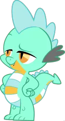 Size: 1920x3582 | Tagged: derpibooru import, dragon, edit, fusion, hands on hip, lyra heartstrings, male, palette swap, ponyar fusion, raised eyebrow, recolor, safe, simple background, solo, spike, transparent background, vector, vector edit