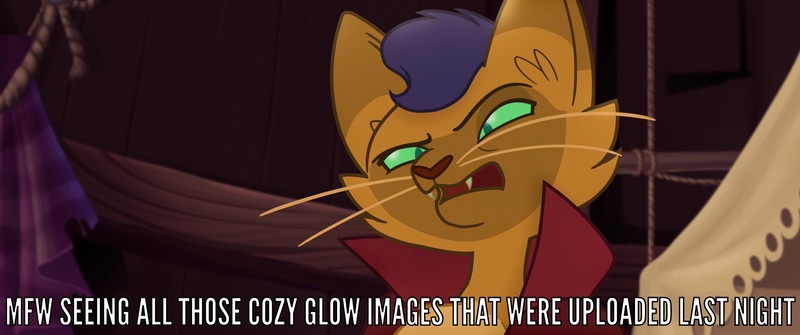 Size: 1920x804 | Tagged: capper dapperpaws, caption, cat, derpibooru, derpibooru import, edit, edited screencap, image macro, male, meta, my little pony: the movie, reaction image, safe, screencap, solo, text