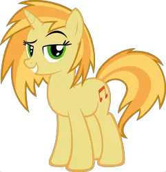 Size: 1920x1988 | Tagged: safe, derpibooru import, edit, vector edit, braeburn, vinyl scratch, pony, unicorn, ponyar fusion, female, fusion, mare, palette swap, raised eyebrow, recolor, simple background, solo, transparent background, vector