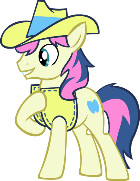 Size: 1920x2482 | Tagged: safe, derpibooru import, edit, vector edit, bon bon, braeburn, sweetie drops, earth pony, pony, ponyar fusion, cowboy hat, fusion, hat, hoof on chest, male, palette swap, recolor, simple background, solo, stallion, transparent background, vector