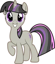 Size: 1920x2233 | Tagged: safe, derpibooru import, edit, vector edit, octavia melody, twilight sparkle, pony, unicorn, ponyar fusion, female, fusion, looking at you, mare, palette swap, raised hoof, recolor, simple background, smiling, solo, transparent background, unicorn twilight, vector