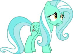 Size: 1920x1427 | Tagged: safe, derpibooru import, edit, vector edit, fluttershy, lyra heartstrings, pegasus, pony, ponyar fusion, female, fusion, mare, open mouth, palette swap, recolor, sad, simple background, solo, transparent background, vector