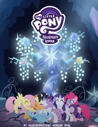 Size: 2550x3300 | Tagged: safe, artist:darkstorm mlp, derpibooru import, applejack, fluttershy, pinkie pie, rainbow dash, rarity, tree of harmony, twilight sparkle, oc, oc:wishing star, pony, comic:friendship reborn, element of generosity, element of honesty, element of kindness, element of laughter, element of loyalty, element of magic, elements of harmony, grin, hug, mane six, nervous, nervous grin, smiling