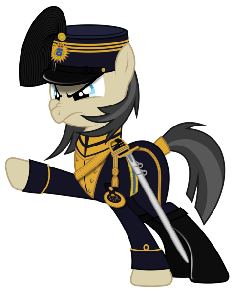 Size: 1280x1604 | Tagged: safe, artist:brony-works, derpibooru import, pony, clothes, dragoon, male, simple background, solo, stallion, sweden, sword, transparent background, uniform, vector, weapon