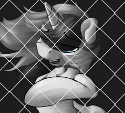 Size: 2422x2178 | Tagged: safe, artist:lurker, derpibooru import, oc, oc:lurker, pony, black and white, grayscale, looking at you, meme, monochrome, solo, u got that