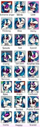 Size: 2349x7457 | Tagged: suggestive, artist:pridark, derpibooru import, vinyl scratch, oc, oc:flame runner, pony, :p, angry, blushing, bust, canon x oc, cocky, confused, crying, cute, ear fluff, emotions, excited, expressions, eyeroll, floppy ears, happy, heart eyes, horny, kiss on the cheek, kissing, multeity, nervous, one eye closed, portrait, puppy dog eyes, rage, rave, sad, sarcastic, scared, scrunchy face, shipping, shy, silly, smiling, smirk, surprise kiss, thinking, tired, tongue out, vinylbetes, wingding eyes, wink