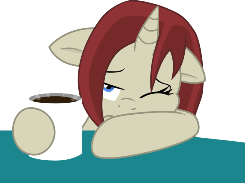 Size: 1108x827 | Tagged: safe, artist:chipmagnum, derpibooru import, oc, oc:akira, pony, unicorn, coffee mug, female, mare, mug, simple background, solo, transparent background