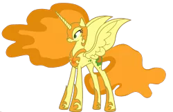 Size: 1920x1246 | Tagged: safe, derpibooru import, edit, vector edit, carrot top, golden harvest, nightmare moon, alicorn, pony, ponyar fusion, ethereal mane, female, fusion, helmet, hoof shoes, mare, nightmarified, palette swap, peytral, recolor, simple background, solo, transparent background, vector
