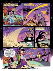 Size: 768x1024 | Tagged: artist:andypriceart, book, comic, cosmos (character), derpibooru import, discord, draconequus, duo, female, floating island, gardening, idw, male, official comic, preview, safe, speech bubble, spoiler:comic, spoiler:comic77, the discord zone