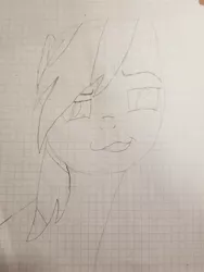 Size: 1536x2048 | Tagged: safe, artist:klutyzdragon, derpibooru import, rainbow dash, pony, graph paper, grid paper, lined paper, pencil drawing, solo, traditional art