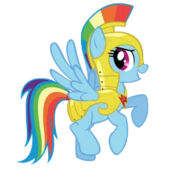 Size: 4000x4000 | Tagged: safe, artist:ns4j19y, derpibooru import, rainbow dash, pegasus, pony, armor, element of loyalty, female, flying, helmet, mare, open mouth, royal guard armor, simple background, smiling, solo, transparent background, vector, wings