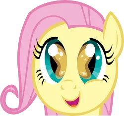 Size: 4000x3745 | Tagged: safe, artist:triox404, derpibooru import, fluttershy, butterfly, pony, the cutie mark chronicles, bust, cute, eye reflection, female, filly, filly fluttershy, mare, open mouth, reflection, shyabetes, simple background, smiling, so many wonders, solo, transparent background, vector, younger