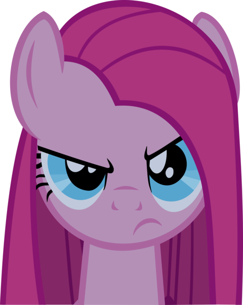 Size: 4000x5012 | Tagged: safe, artist:triox404, derpibooru import, pinkie pie, earth pony, pony, party of one, angry, bust, female, frown, looking at you, mare, pinkamena diane pie, simple background, solo, straight mane, transparent background, vector