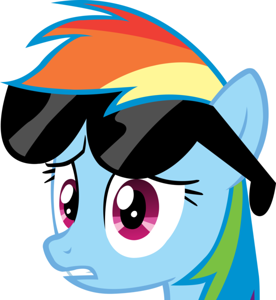 Size: 5000x5447 | Tagged: safe, artist:suxtonhael, derpibooru import, rainbow dash, pegasus, pony, lesson zero, bust, female, looking at something, mare, simple background, solo, sunglasses, transparent background, vector