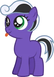 Size: 656x931 | Tagged: safe, artist:lightning stripe, derpibooru import, oc, oc:lightning stripe, earth pony, pony, :p, black and white mane, blank flank, cute, female, filly, filly lightning stripe, green eyes, ocbetes, show accurate, silly, simple background, solo, tongue out, transparent background, two toned mane, young