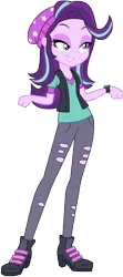 Size: 3794x8572 | Tagged: safe, artist:famousmari5, derpibooru import, starlight glimmer, equestria girls, mirror magic, spoiler:eqg specials, absurd resolution, beanie, boots, clothes, female, hat, lidded eyes, pants, ripped pants, shoes, simple background, solo, transparent background, vector, watch, wristwatch