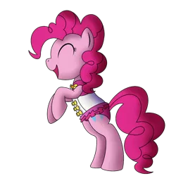 Size: 1000x1000 | Tagged: safe, artist:cappie, derpibooru import, pinkie pie, ponified, earth pony, pony, equestria girls, equestria girls series, clothes, cute, diapinkes, equestria girls outfit, equestria girls ponified, eyes closed, female, mare, one-piece swimsuit, open mouth, profile, rearing, simple background, solo, swimsuit, transparent background