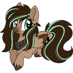 Size: 2048x2048 | Tagged: safe, artist:cinnamontee, derpibooru import, oc, oc:mint, unofficial characters only, pegasus, pony, bandana, female, mare, prone, simple background, solo, transparent background, two toned wings, unshorn fetlocks, wings