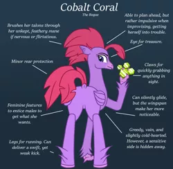 Size: 1100x1074 | Tagged: artist:bsting, butt, derpibooru import, dock, featureless crotch, gem, hippogriff, hippogriff oc, oc, oc:cobalt coral, plot, safe, solo, thief