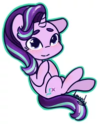 Size: 592x736 | Tagged: safe, artist:lilliesinthegarden, derpibooru import, starlight glimmer, pony, unicorn, blushing, cute, eyebrows, female, glimmerbetes, heart eyes, hooves together, mare, simple background, smiling, solo, white background, wingding eyes