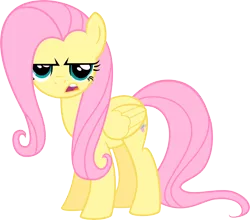 Size: 4000x3517 | Tagged: safe, artist:vaderpl, derpibooru import, fluttershy, pegasus, pony, a bird in the hoof, female, fluttershy is not amused, frown, looking at you, mare, open mouth, simple background, solo, transparent background, unamused, unhappy, vector