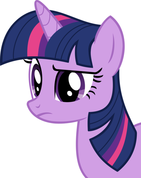 Size: 798x1002 | Tagged: safe, artist:vaderpl, derpibooru import, twilight sparkle, pony, unicorn, the mysterious mare do well, bust, female, frown, mare, simple background, solo, transparent background, unicorn twilight, vector