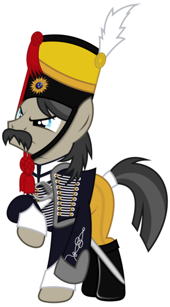 Size: 1024x1837 | Tagged: safe, artist:brony-works, derpibooru import, earth pony, pony, clothes, hussar, male, saber, simple background, solo, stallion, sweden, transparent background, uniform, vector, weapon