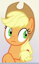 Size: 374x612 | Tagged: safe, derpibooru import, screencap, applejack, earth pony, pony, sparkle's seven, cropped, female, mare, solo