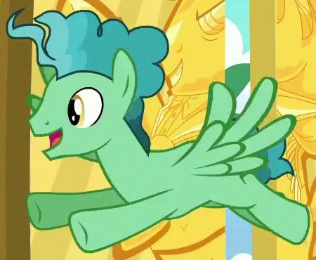 Size: 450x370 | Tagged: safe, derpibooru import, screencap, fast break, pegasus, pony, viva las pegasus, background pony, cropped, flying, las pegasus resident, male, solo, stallion